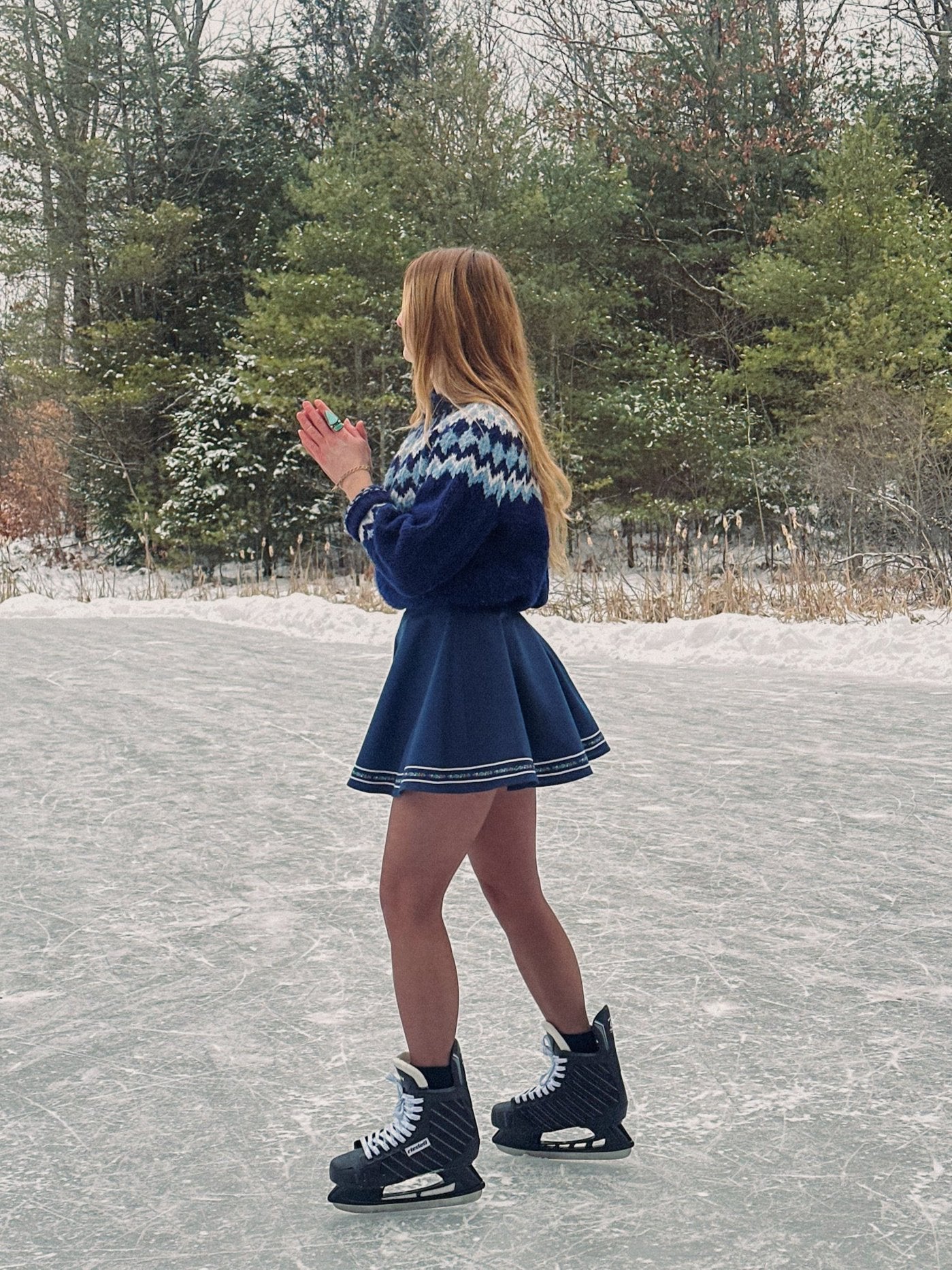 Deerfield Skirt in Delft Blue