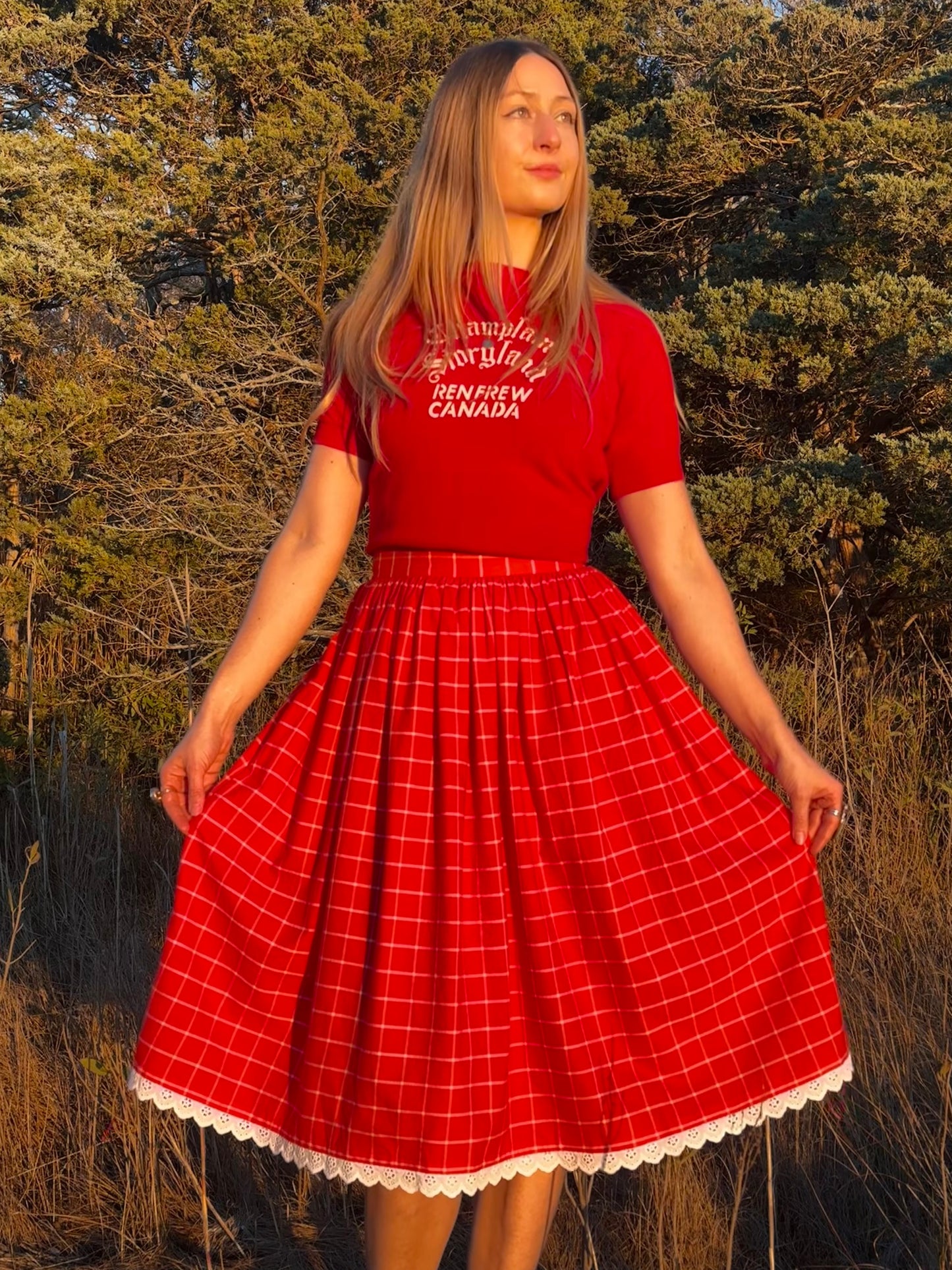 Briarwood Skirt in Scarlet Red